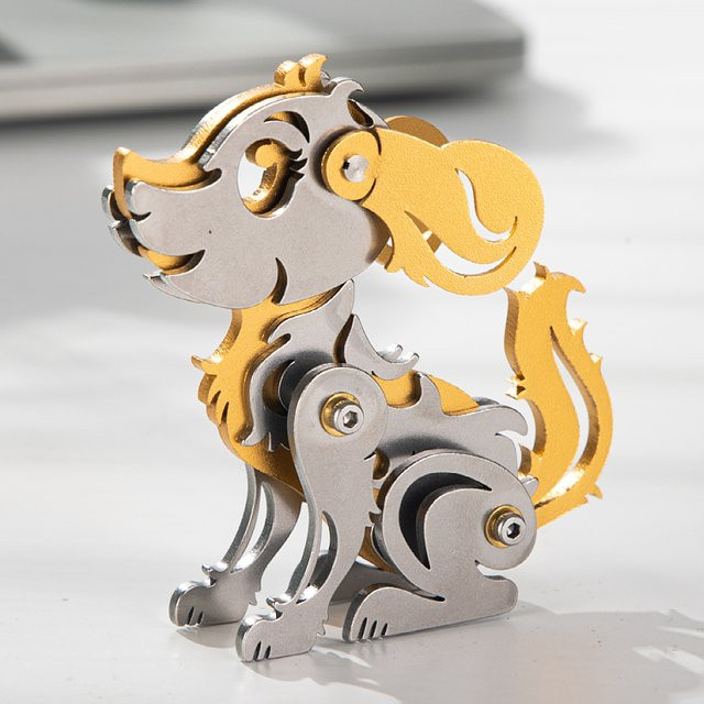 MOKR Hund 3D Metall-Puzzle-Spielzeug, DIY Montagemodell-Bausatz - Bild 1