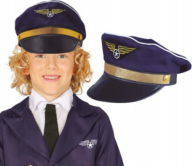 Kinder Fliegermütze Pilotenmütze Kapitän, Kostüm, beige - Bild 1