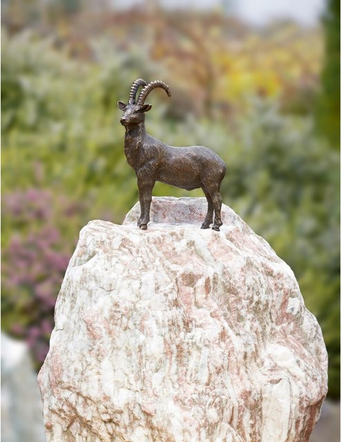 Rottenecker Bronze-Skulptur Steinbock in Braun, Tischdeko - Bild 1