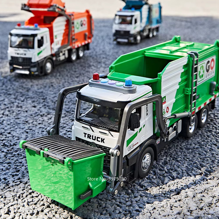 YBC YIBAICHENG Hygiene Müllwagen Spielzeugauto, 1:18, mit Licht und Sound - Bild 5