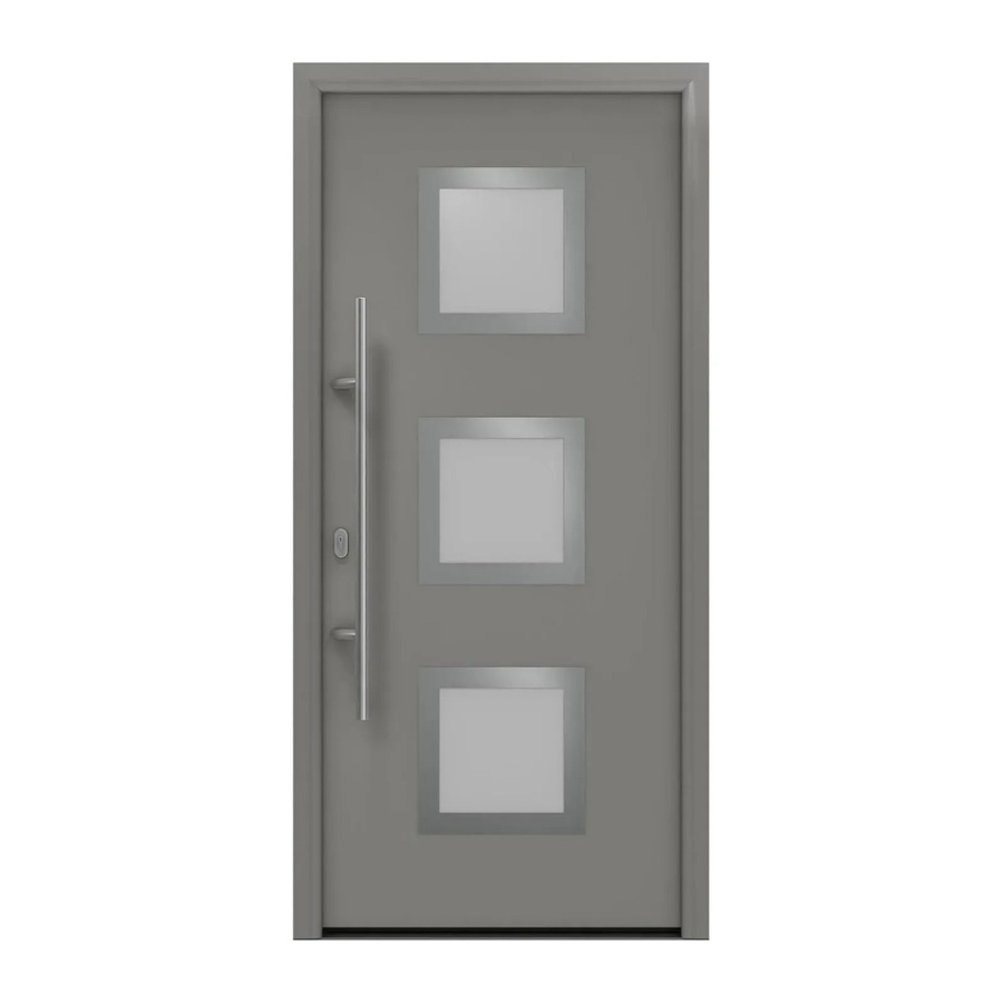 EcoStar Haustür Isopro IP 810S aus Aluminium und Stahl mit Glaseinsatz, Grau, B: 110 cm, H: 210 cm, DIN Links - Bild 2