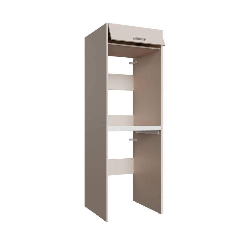 Washcab Waschmaschinenturm WCTO200-K beige, freistehend mit Scharniertüren und Regalböden, H x B x T: 200 x 67,5 x 66,5 cm - Bild 2
