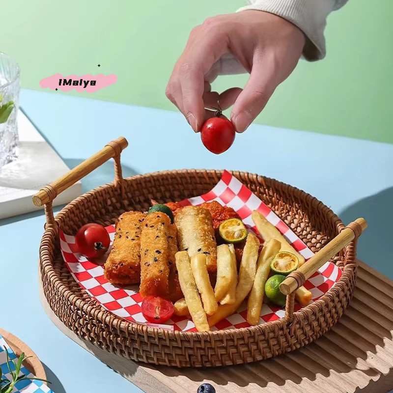 100 Stück kariertes Fettpapier in Lebensmittelqualität, blaues Wachspapier für Lebensmittelverpackungen wie Brot, Burger und Pommes frites - Bild 4