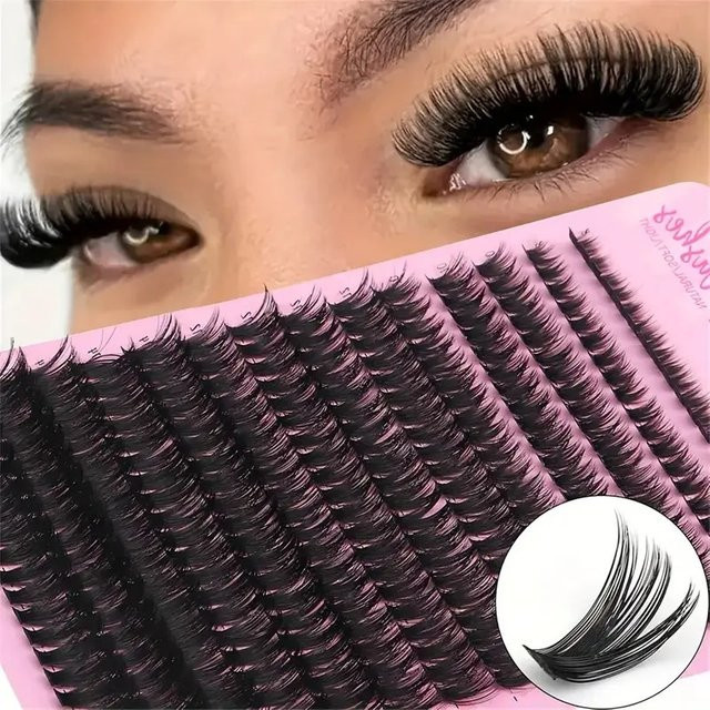 MIAOJIE 280 Cluster Falsche Nerz-Wimpern, D-Curl, Einzelwimpern - Bild 1