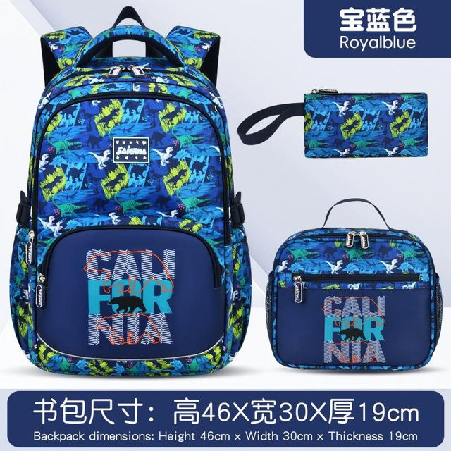 Fancy Style Studio Schulrucksack Set für Mädchen mit Brotdose und Federmäppchen, Schultasche mit Schmetterlings-Design, Blau - Bild 1