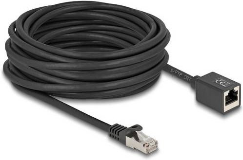 Delock RJ45 Patchkabel CAT 6a S/FTP Ethernet LAN Kabel Schwarz 10,00 m