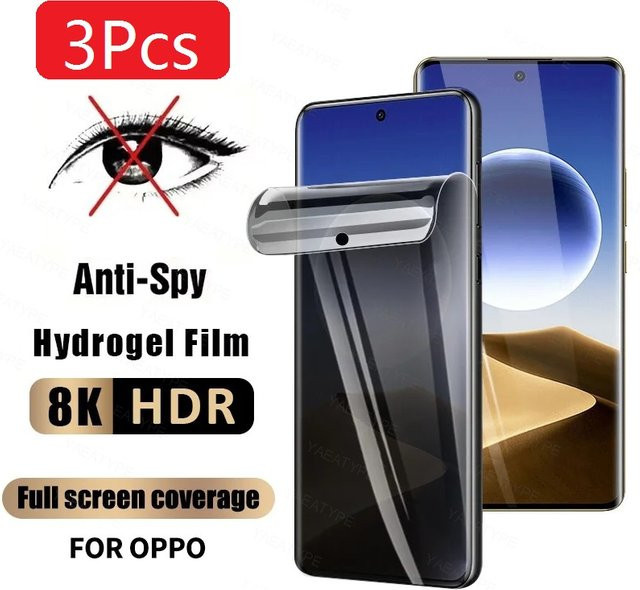 3er-Pack Anti-Spionage Displayschutzfolie aus Hydrogel für OPPO A5 Pro Taiwan 4G 5G CPH2735, A5X und A5i Pro 5G, transparent - Bild 1