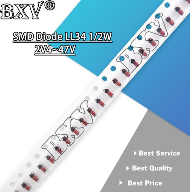 100 Stück BXV Zenerdiode SMD 0,5 W 1/2 W in Schwarz - Bild 1