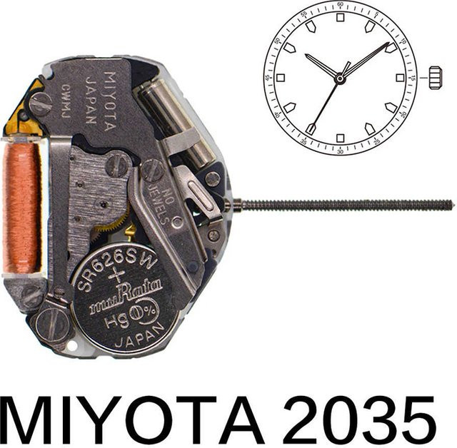 Miyota Uhrwerk Quarzwerk, Messing, Silber, Unisex - Bild 1
