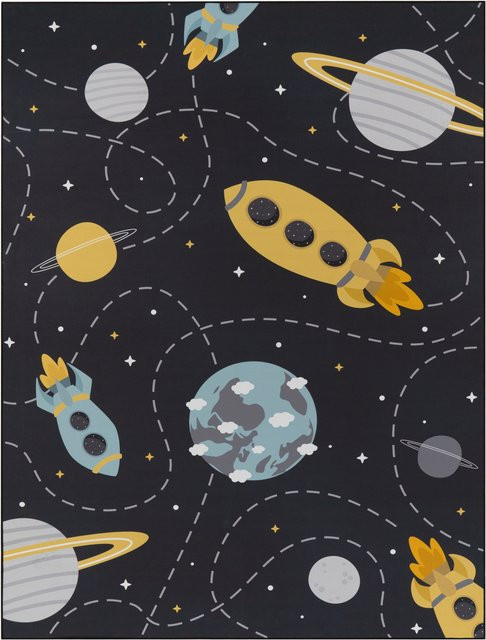 Kinderteppich Bini Grau, Rutschfest und Waschbar, B/B: 200 x 290 cm - Bild 1