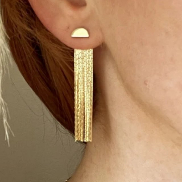 YoYo Ohrringe, Quasten-Tropfenkette, Gold, Damen - Bild 1