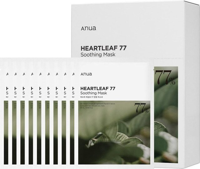 Anua Heartleaf 77 Beruhigungsmaske, 10 Stück, Houttuynia Cordata Extrakt - Bild 1