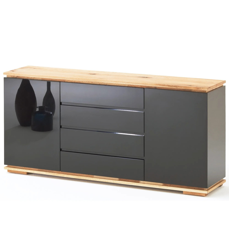 expendio Sideboard Cindro in Schwarz Hochglanz, B/H/T: 172 x 81 x 40 cm - Bild 2