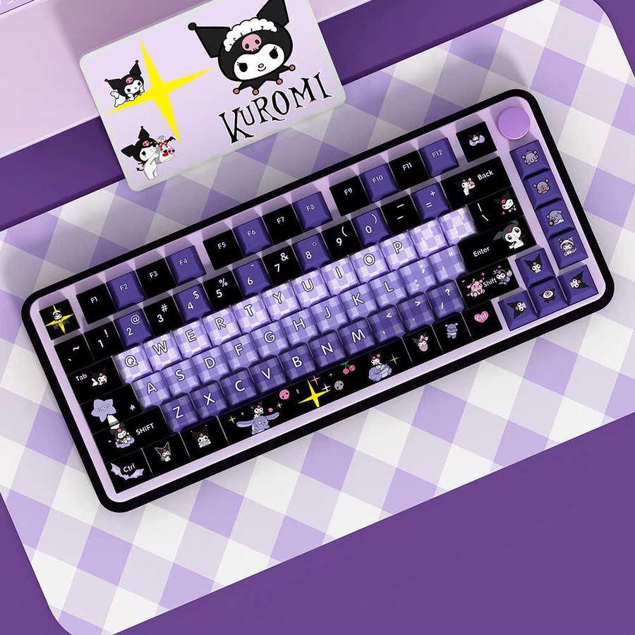 MINISO Sanrio Kurumi Anime Tastenkappen aus PBT im Cherry-Profil für MX-Switches, Farbe: Lila - Bild 3