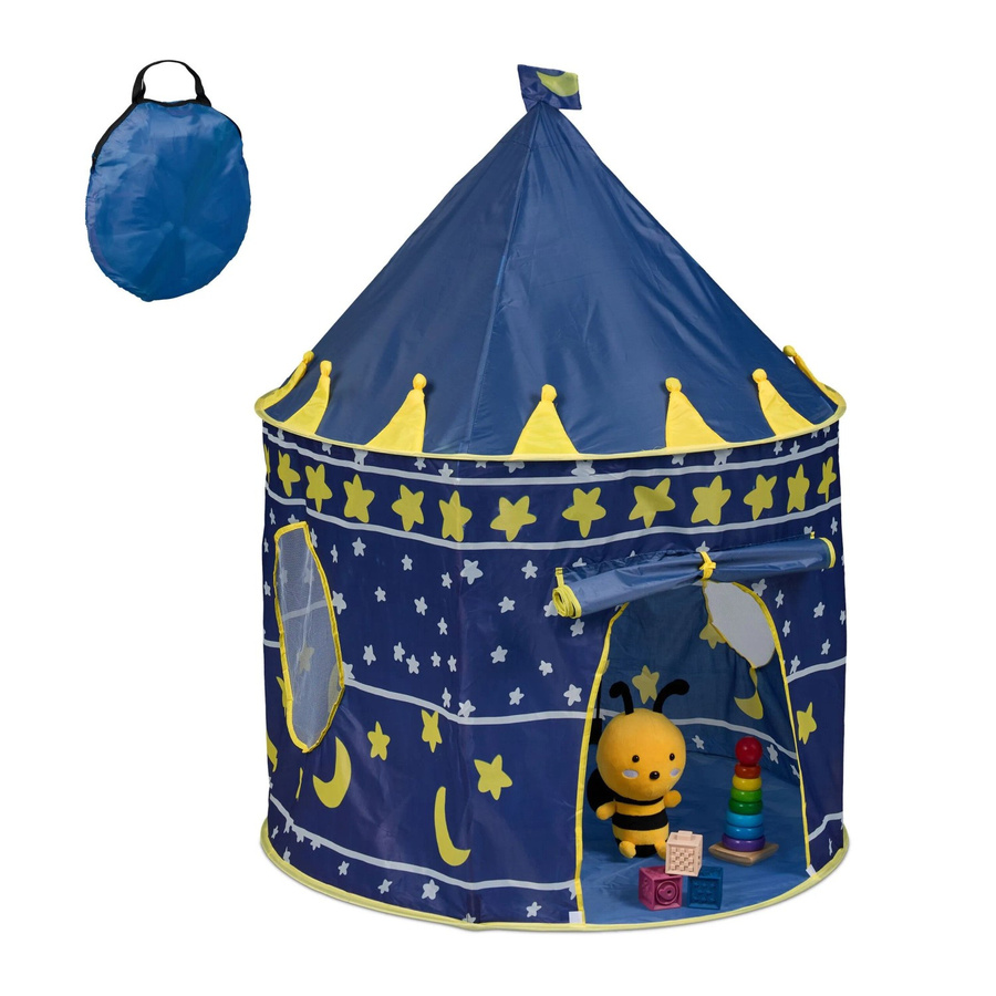 Relaxdays Spielzelt Mond und Sterne Blau Gelb Weiß - Bild 2