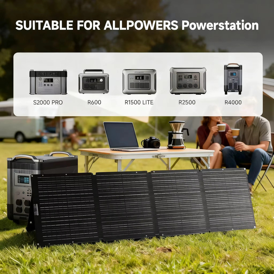 ALLPOWERS Tragbares Solarpanel in Schwarz mit Solarausgang, wasserdichtes IP68 Solarladegerät für Wohnmobile, Laptops und Camping - Bild 5