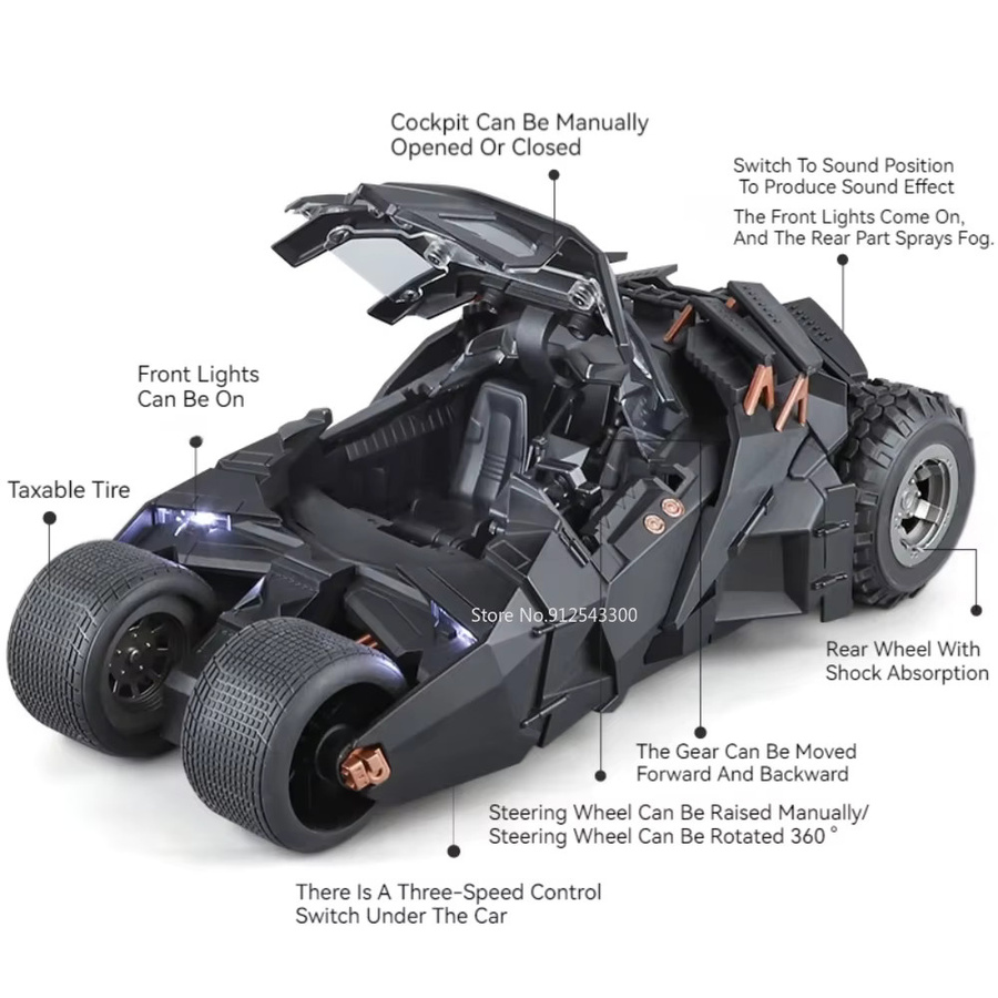 RMZ city Batmobil-Automodell, The Dark Knight Trilogy, Maßstab 1:18, Metall - Bild 2