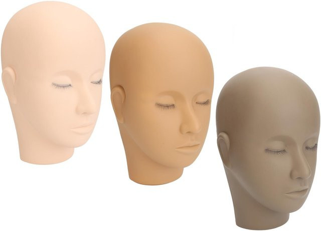 aimo Wimpern-Übungskopf Silikon, 3 Stück, beige - Bild 1