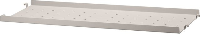 String Furniture Regalboden aus Metall in Beige mit niedriger Kante, Breite: 58 cm, Tiefe: 20 cm - Bild 1