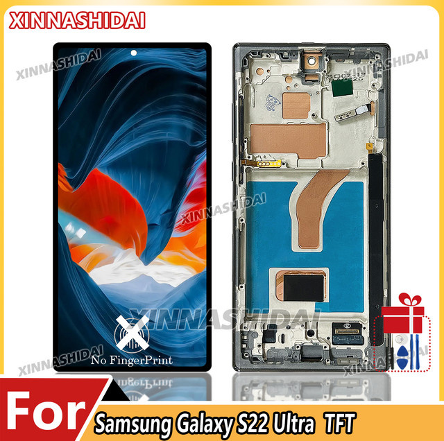 Samsung Galaxy S22 Ultra 5G Ersatzdisplay mit TFT LCD Touch Screen Digitizer in Purple - Bild 1