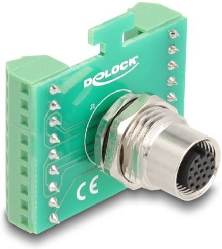 Delock Serieller Netzwerkadapter M12 auf Ethernet/LAN in Grün - Bild 1