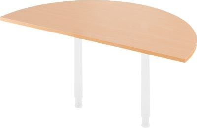 Ansatztisch SSI Schäfer in Buche-Dekor und Weiß, Durchmesser: 160 cm - Bild 1