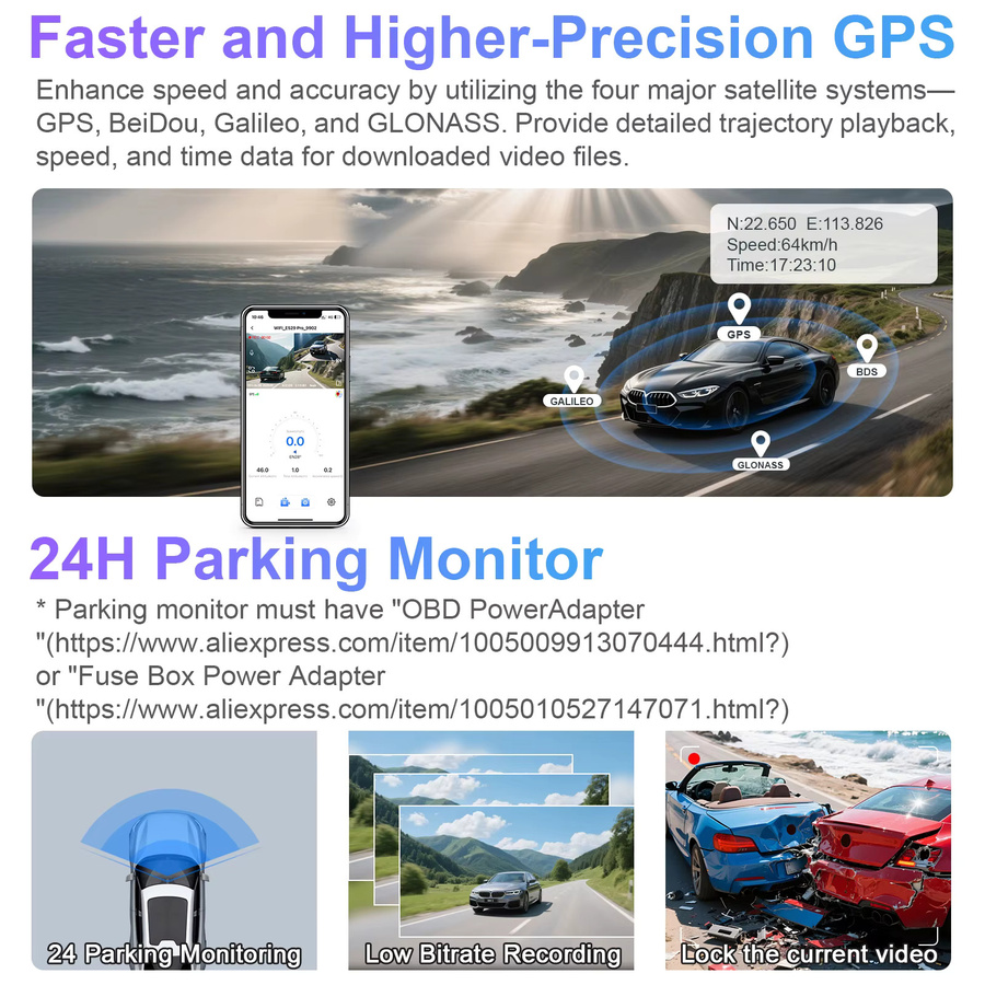 Mangoal 4K HDR Dashcam mit STARVIS 2 Sensor für Toyota Corolla Cross & Corolla Cross Hybrid 2022-2026, Schwarz, inklusive GPS und 5GHz WLAN mit App-Steuerung - Bild 4