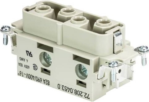 Wieland Electric Buchseneinsatz 72.208.0453.0 mit 4 Polen in Grau, 10 Stück - Bild 1