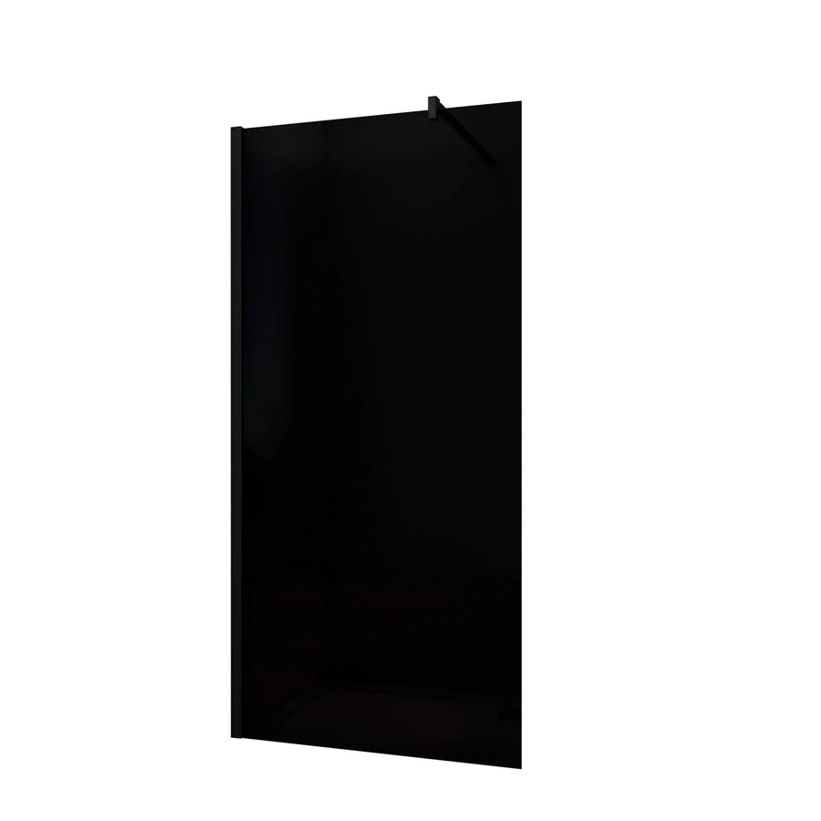 AICA Walk-In Duschkabine Schwarz mit Rauchglas und Stabilisator, B: 120 cm, H: 200 cm, 10mm NANO-Glas F131 - Bild 2