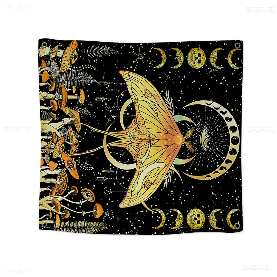 Rastar Party Banner Death Moth Skull Design in Mehrfarbig, Rechteckiges Textil-Hängebanner für Werbung und Dekoration - Bild 6