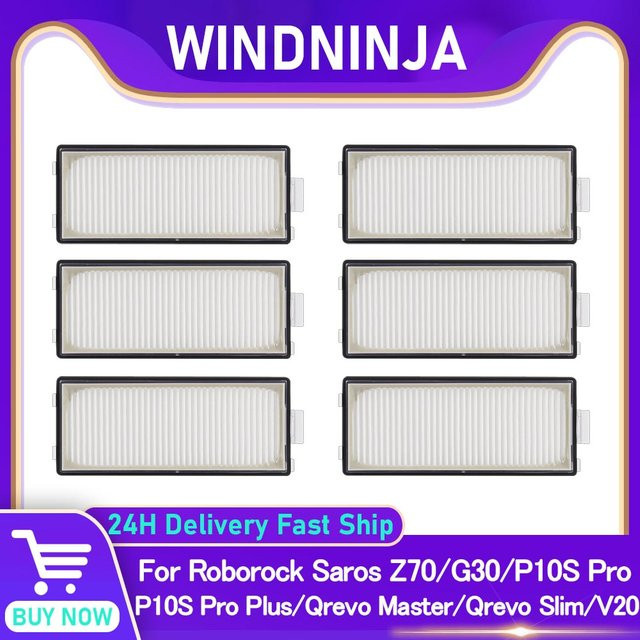 Waschbarer HEPA-Filter für Roborock Roboterstaubsauger Saros Z70 G30 Space P10S Pro P10S Pro Plus Qrevo Slim V20, Farbe: Weiß - Bild 1