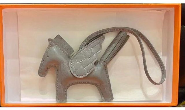 JMG Bags Leder Pegasus Anhänger, Kleine Pferdeflügel, Gray, Unisex - Bild 1
