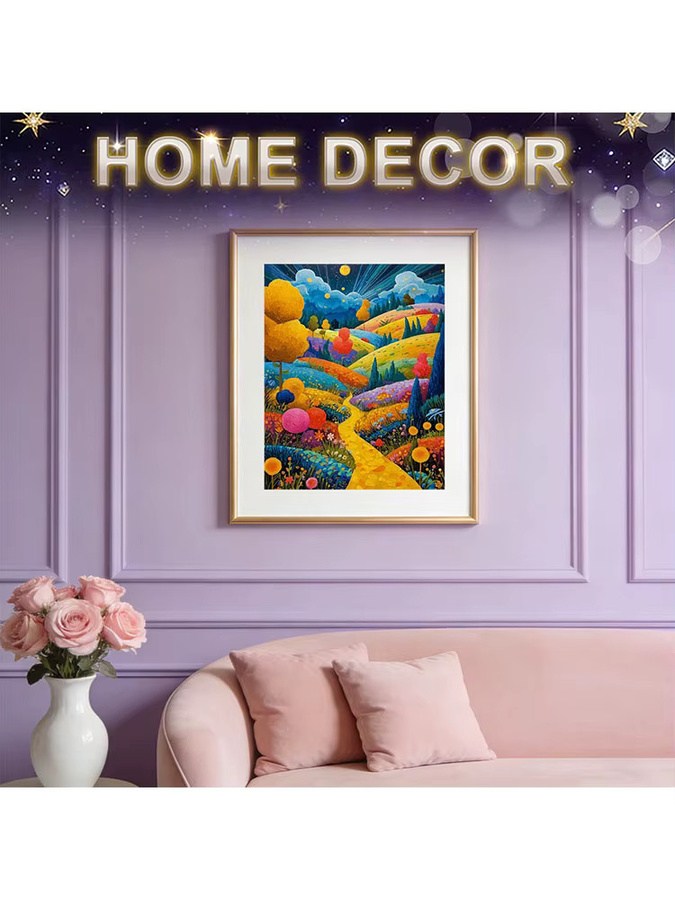 HUACAN Diamant-Mosaik Wandbild Landschaft mit Feenstaub und AB-Sternenhimmel, Mehrfarbig, B/H: 30 x 20 cm - Bild 4