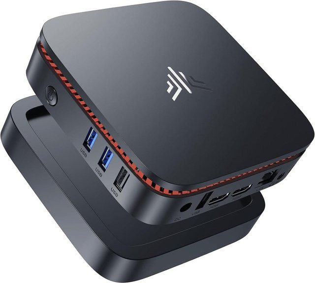 NIPOGI Mini-PC mit Intel Pentium Silver N5030 Prozessor, 8GB LPDDR4, 256GB M.2 SSD, Windows 11, Schwarz, Wi-Fi und Bluetooth - Bild 1