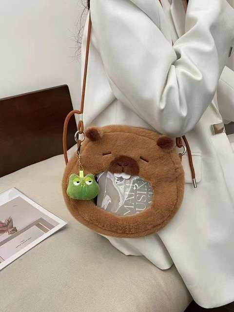 Yiran toy Capybara Plüschrucksack, Plüschtier Umhängetasche, ab 14 Jahren - Bild 1
