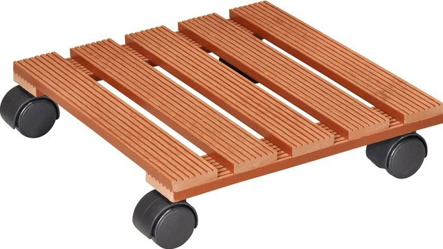 Wagner Multi Pflanzenroller WPC Terracotta eckig, H x B x T: 29 x 29 x 8,3 cm - Bild 1