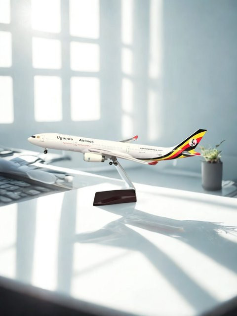 ZOCO Uganda Airlines Flugzeugmodell, Miniatur-Spielzeug, 47cm - Bild 1