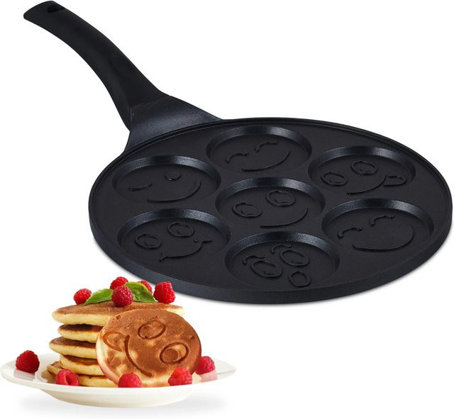 Relaxdays Pancake Pfanne aus Aluminium in Schwarz, Antihaftbeschichtet, B/T/H: 46 x 26,5 x 6 cm - Bild 1