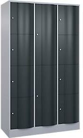 C+P Kombi-Schließfachschrank Resisto mit 3 Abteilen und 10 Fächern, Weißaluminium/Anthrazitgrau, B/T/H: 114,8 x 54,0 x 195,0 cm - Bild 1