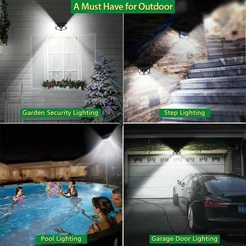 KDULIT Solar-Bewegungsmelder-Außenleuchten in Schwarz mit 3 Lichtmodi und wasserdichtem Design für Garten, Hof und Wand - Bild 2
