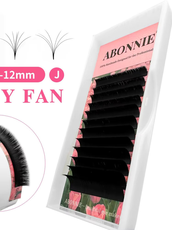 Abonnie J Curl Mink Blooming Lash Extension, Matte Black, Wimpernverlängerungen - Bild 4