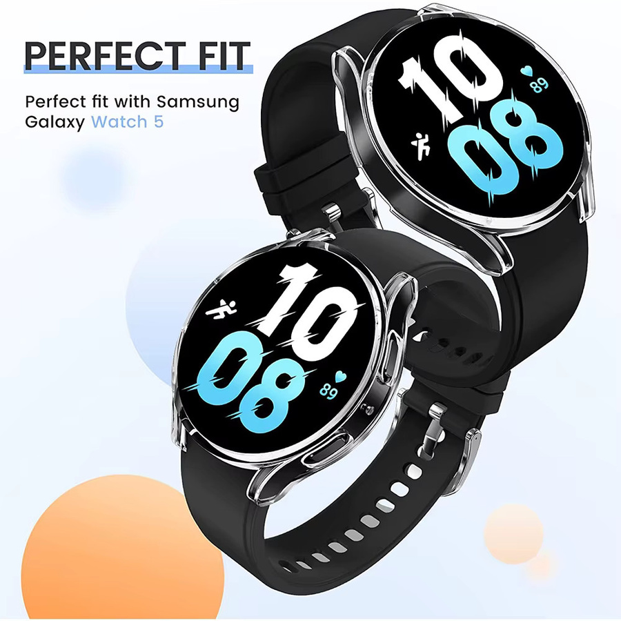 SAMUTAX Schutzhülle für Samsung Galaxy Watch 4 5 6, Silikon, Space Gray - Bild 4