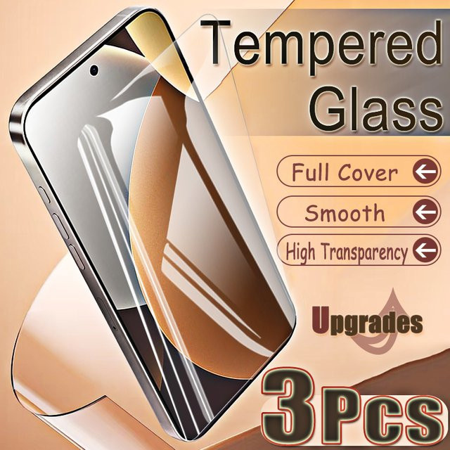 3er-Set gehärtetes Schutzglas für Xiaomi Redmi Note 15 und Note 15 Pro, transparent, Full Coverage mit Fingerabdruck-Entsperrung und Anti-Explosions-Schutz - Bild 1