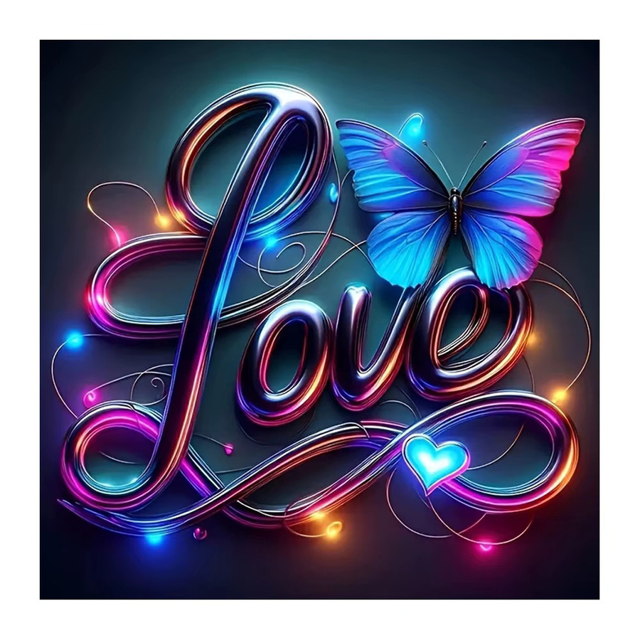 EverShine Diamant-Stickerei DIY Mosaik-Set mit Schmetterling und Liebe in Multicolour, Kunst-Malerei-Set für Erwachsene, B/H: 20 x 20 cm - Bild 4