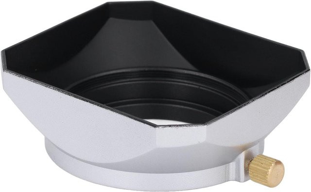 Koogeelife Quadratische Metall-Gegenlichtblende aus Aluminiumlegierung und ABS für Digitalkameras, Farbe: Silber, Durchmesser: 43 mm - Bild 1