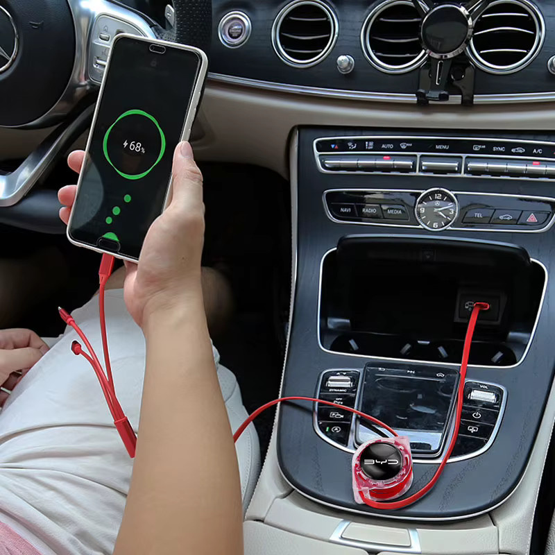 3-in-1 Multi-Ladekabel für BYD Elektrofahrzeuge mit Micro-USB und USB-C in Schwarz - Bild 4