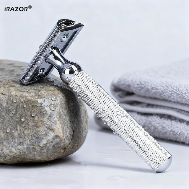iRAZOR Classic Doppelklingen-Sicherheitsrasierer, Silber, Herren - Bild 1