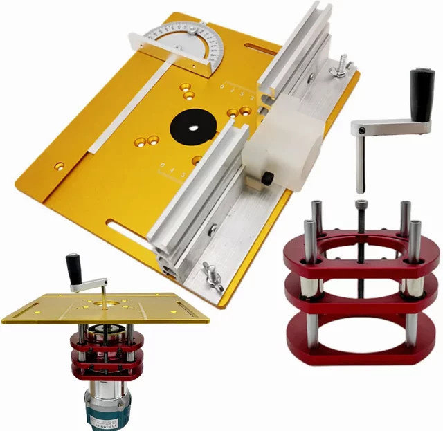 GDART Aluminium Fräserlift-Set mit Fräserplatte für 65mm Durchmesser Motoren in Silber - Bild 1