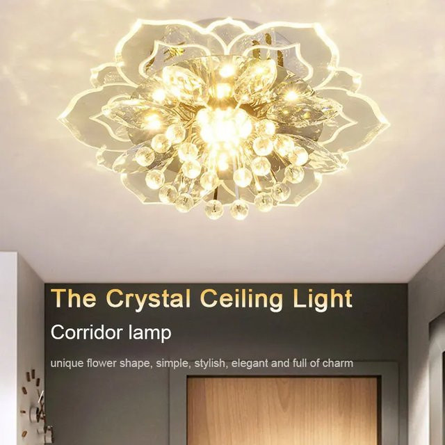 TRAZOS Moderne LED Deckenlampe aus Kristall für Wohnzimmer und Schlafzimmer in Transparent mit warmweißem Licht - Bild 1