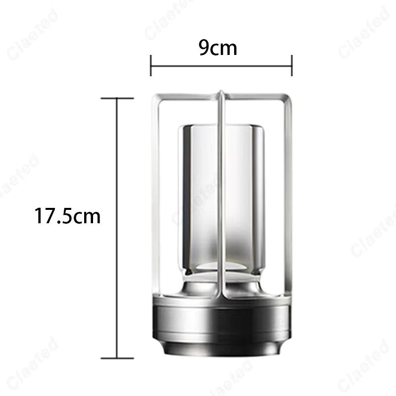 Claeted LED Akku Tischlampe im Industriestil aus Metall für Outdoor, Camping und Restaurant, Schwarz und Weiß - Bild 3